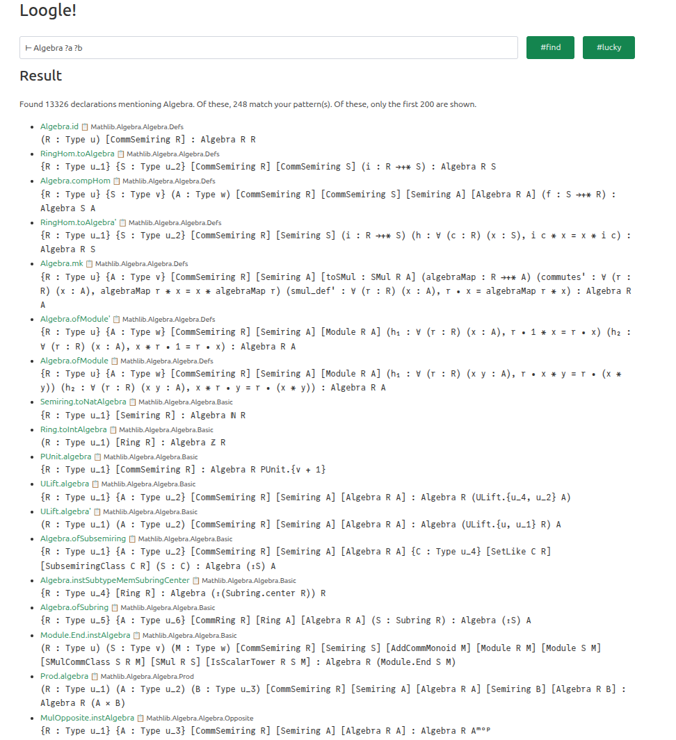 Algebra Instances